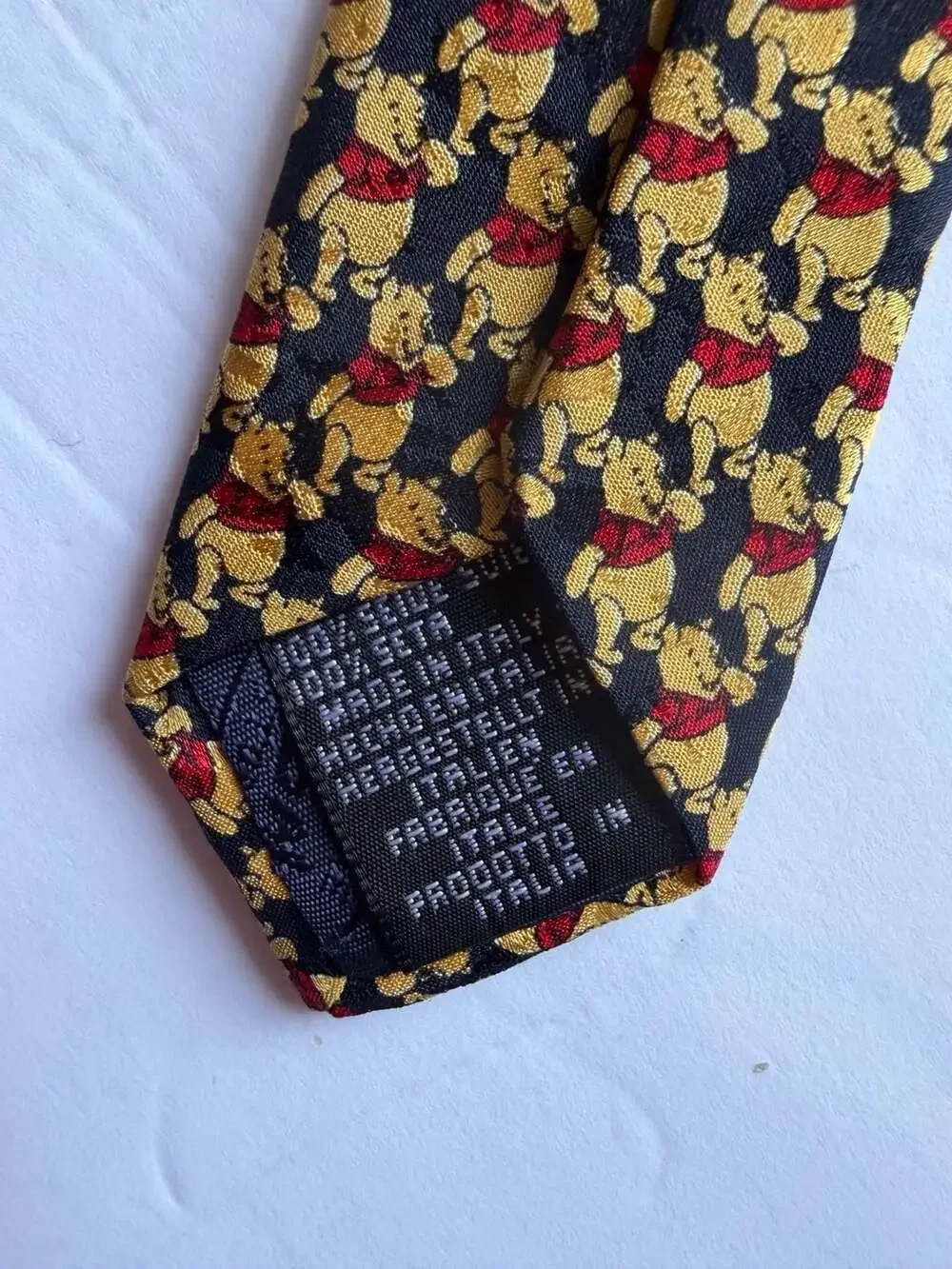 The Disney Store Vintage Winnie the Pooh 100% Silk Necktie Made in Italy